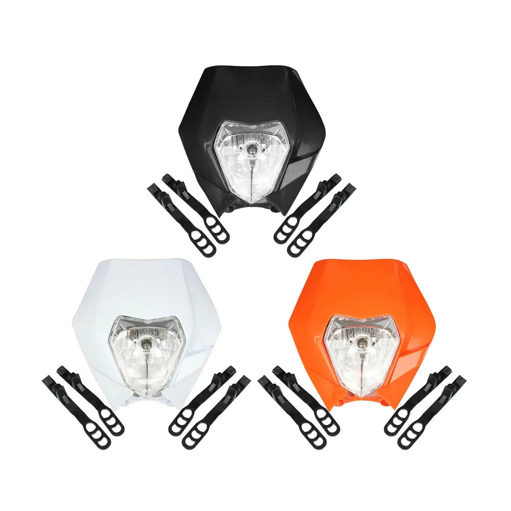 Motorcycle Headlight Head Lamp Head Light LED Headlamp Fairing Universal For Dirt Bike Motocross Enduro Supermoto