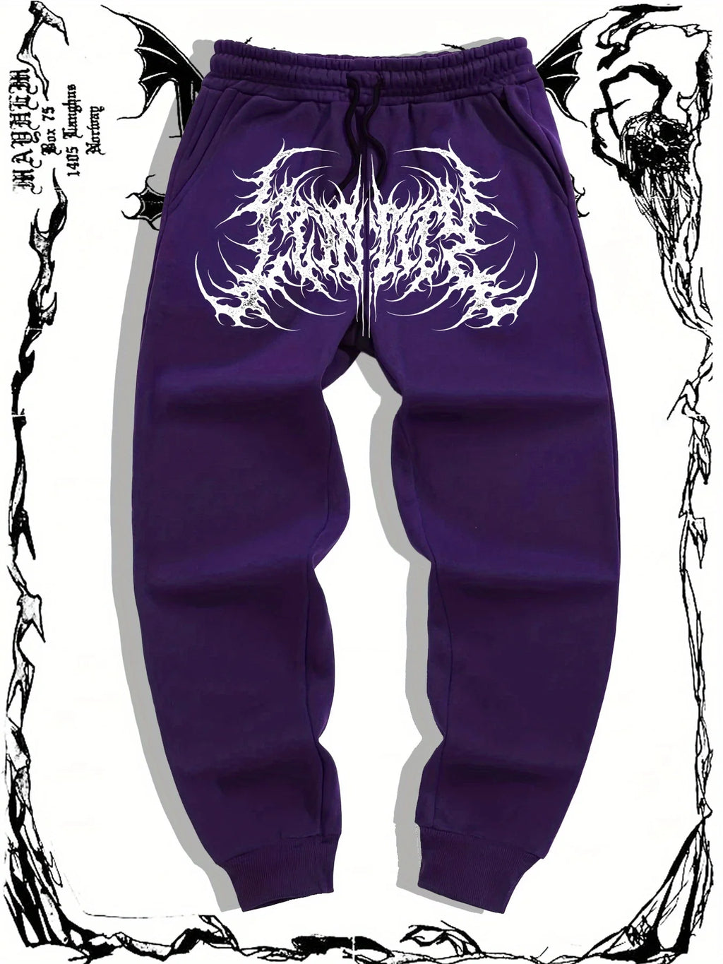 Fashionable and Casual Gothic Print Jogging Pants for Men's Fitness Gym Pants Tight Outdoor Sports Pants Jogging Pants S-3XL