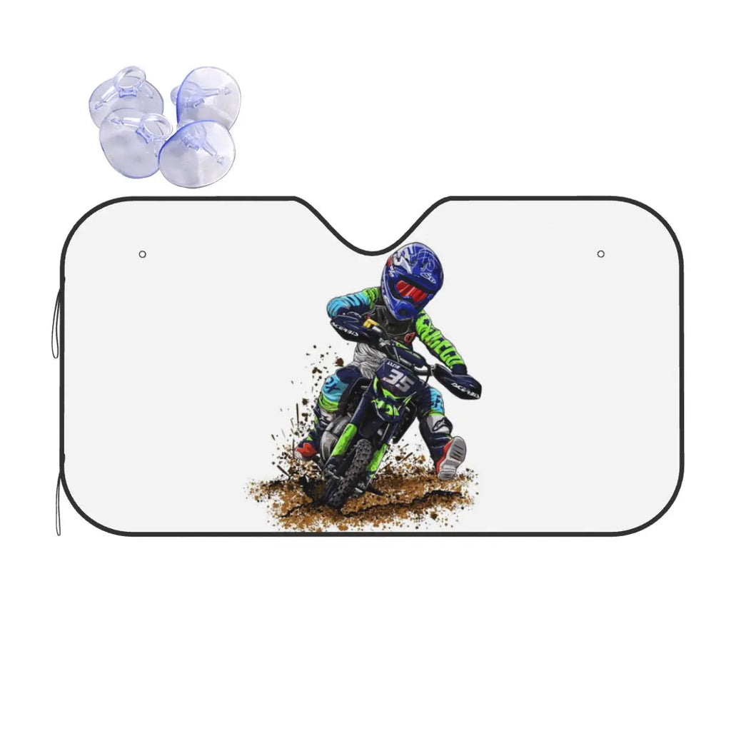 Motocross Dirt Bike Studios MX Rider 35 Sunshade Windscreen Car Front Windshield Window Sun Visor Accessories Covers