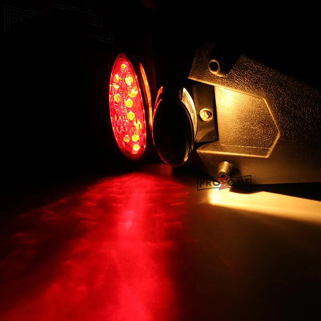 Motorcycle Fender Tail Light 12V 3W Red LED Brake Stop Lamp License Plate Light ABS Black and Red for Off-Road Dirt Bike, 1