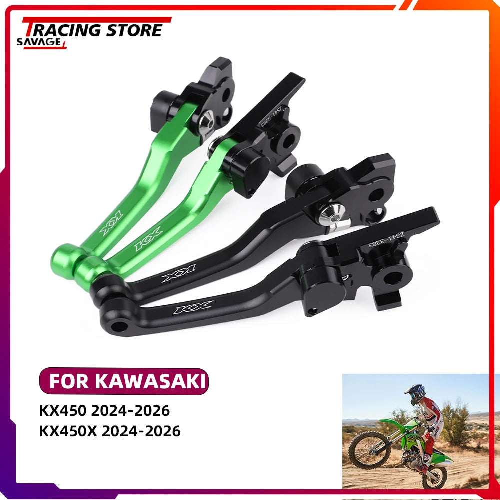 2026 For Kawasaki KX450 KX450X Motorcycle CNC Pivot Dirt Bike Brake Clutch Levers KX 450 450X Off-Road Hand Control Lever Kit