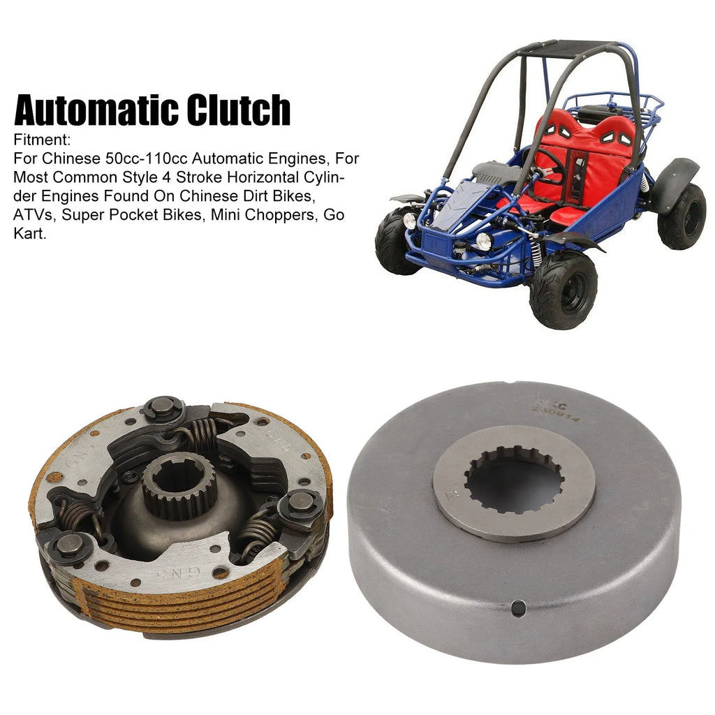 50cc-110cc ATV Automatic Clutch With Lid 17mm Engine Start Clutch Assembly For Chinese 50cc to 110cc Dirt Bike Go Kart