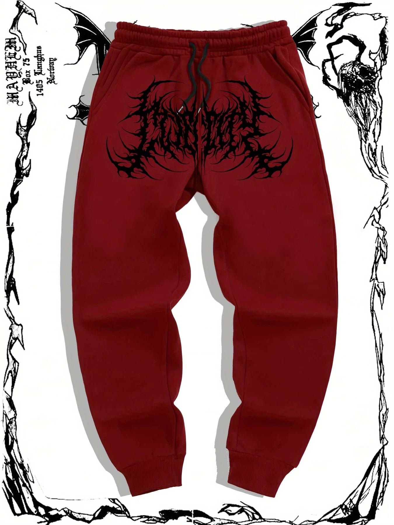 Fashionable and Casual Gothic Print Jogging Pants for Men's Fitness Gym Pants Tight Outdoor Sports Pants Jogging Pants S-3XL