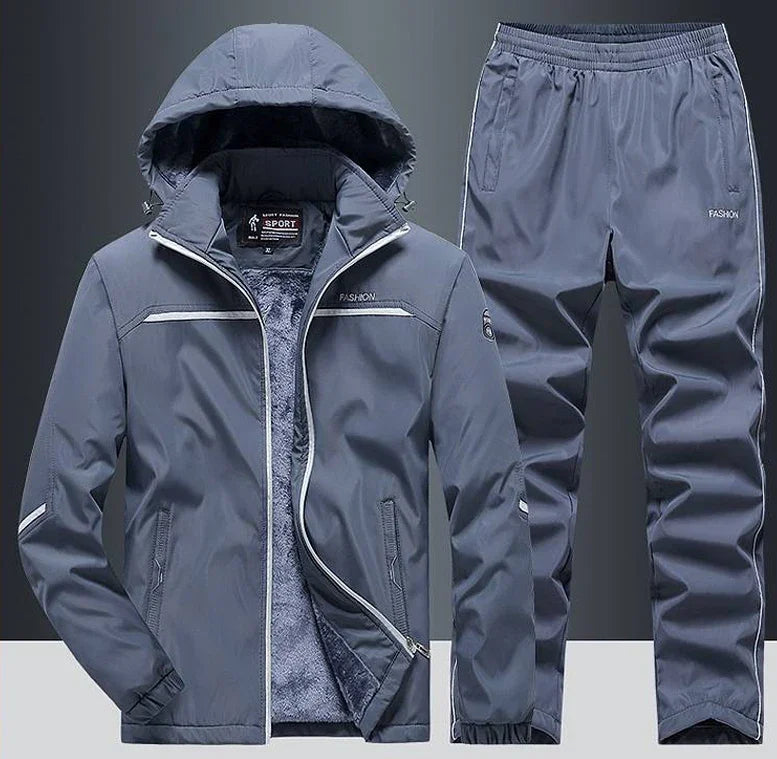 New Warm Sport Suit Men`s Sets Sweatshirts Hoodies +Sweatpants Winter Fleece Tracksuit Windproof Gym Jogging Sportswear Clothing