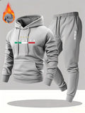 2026 ITALIA Printed Sportswear Set Men's Hooded Sweatshirt Long Pants Set Spring and Autumn Casual Warm Streetwear Male Clothing