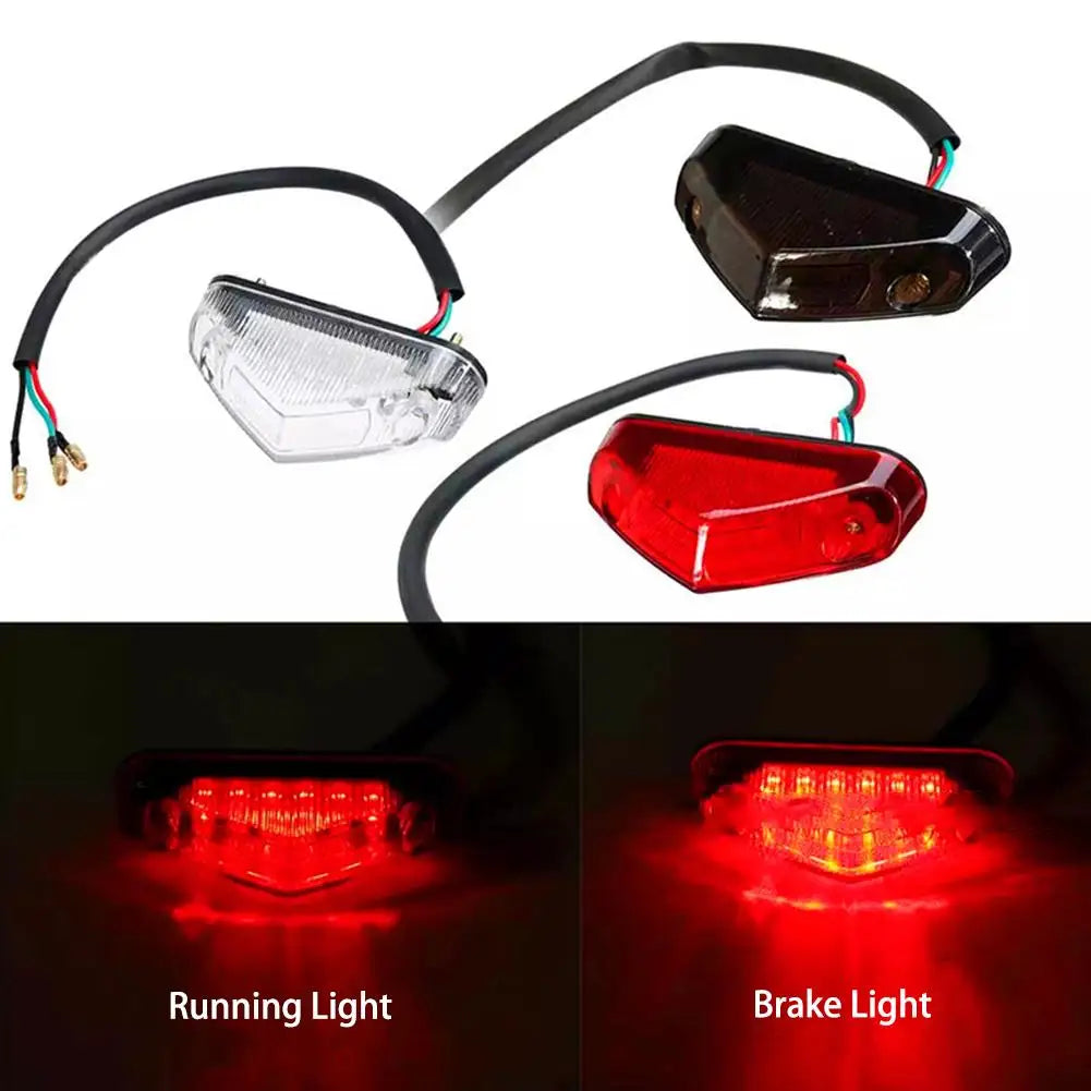 Universal Dirt Bike LED Tail Light - 3-in-1 Brake Turn Signal Running Light, Motorcycle Rear Fender Lamp for Off-Road MX Enduro