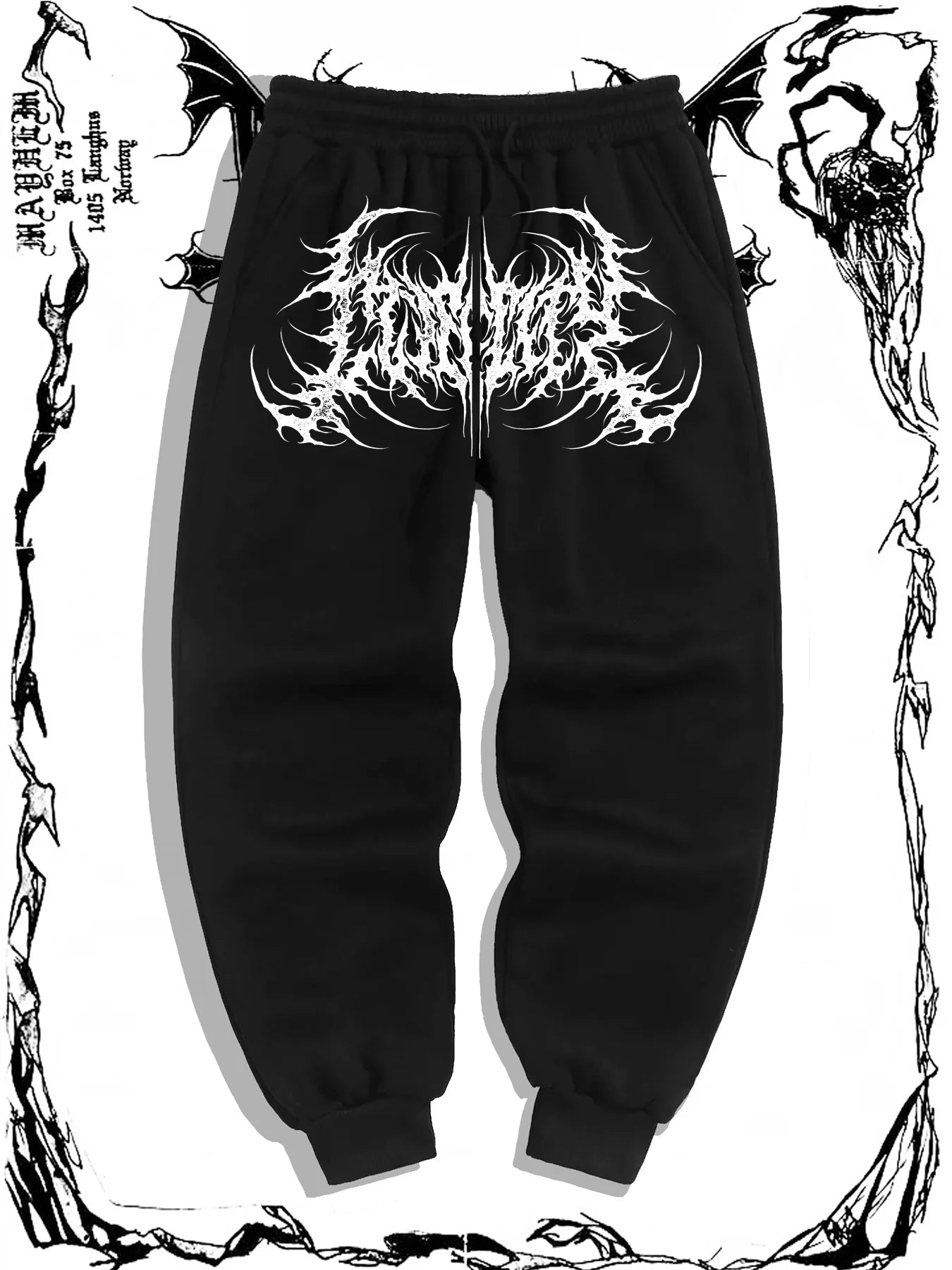 Fashionable and Casual Gothic Print Jogging Pants for Men's Fitness Gym Pants Tight Outdoor Sports Pants Jogging Pants S-3XL