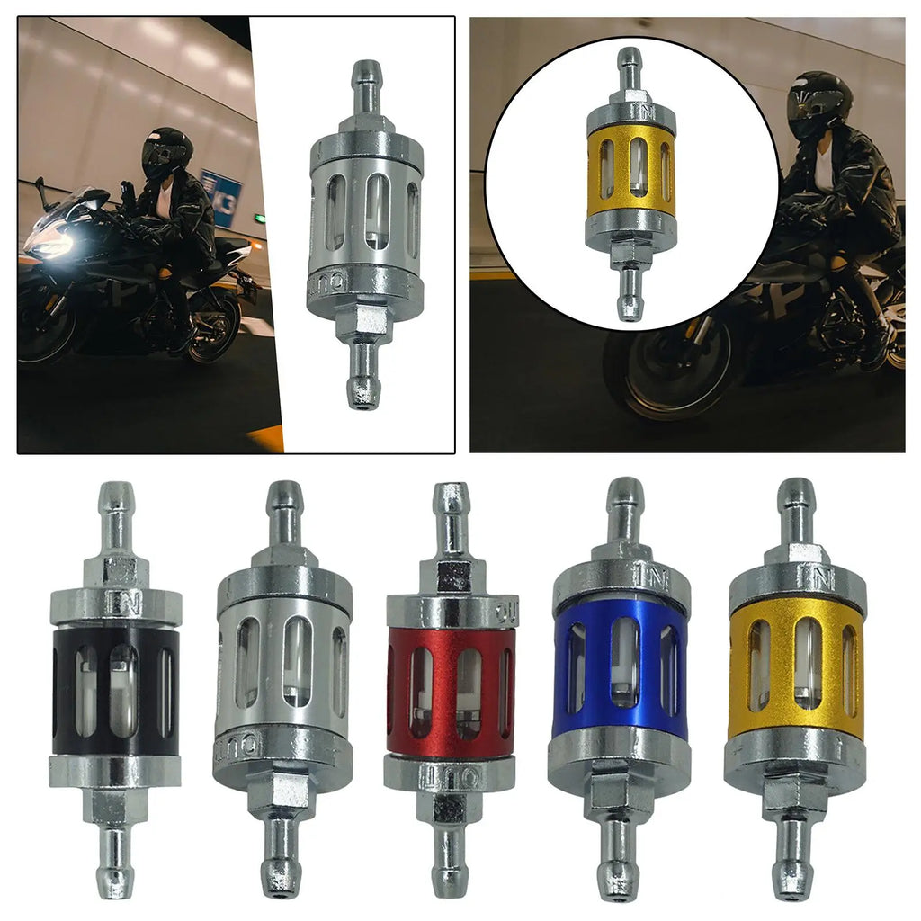 Universal Motorcycle Petrol Oil Fuel Filter Good Filtering Effect Reusable for ATV Dirt Pit Off Road Bike Motocross CNC Aluminum