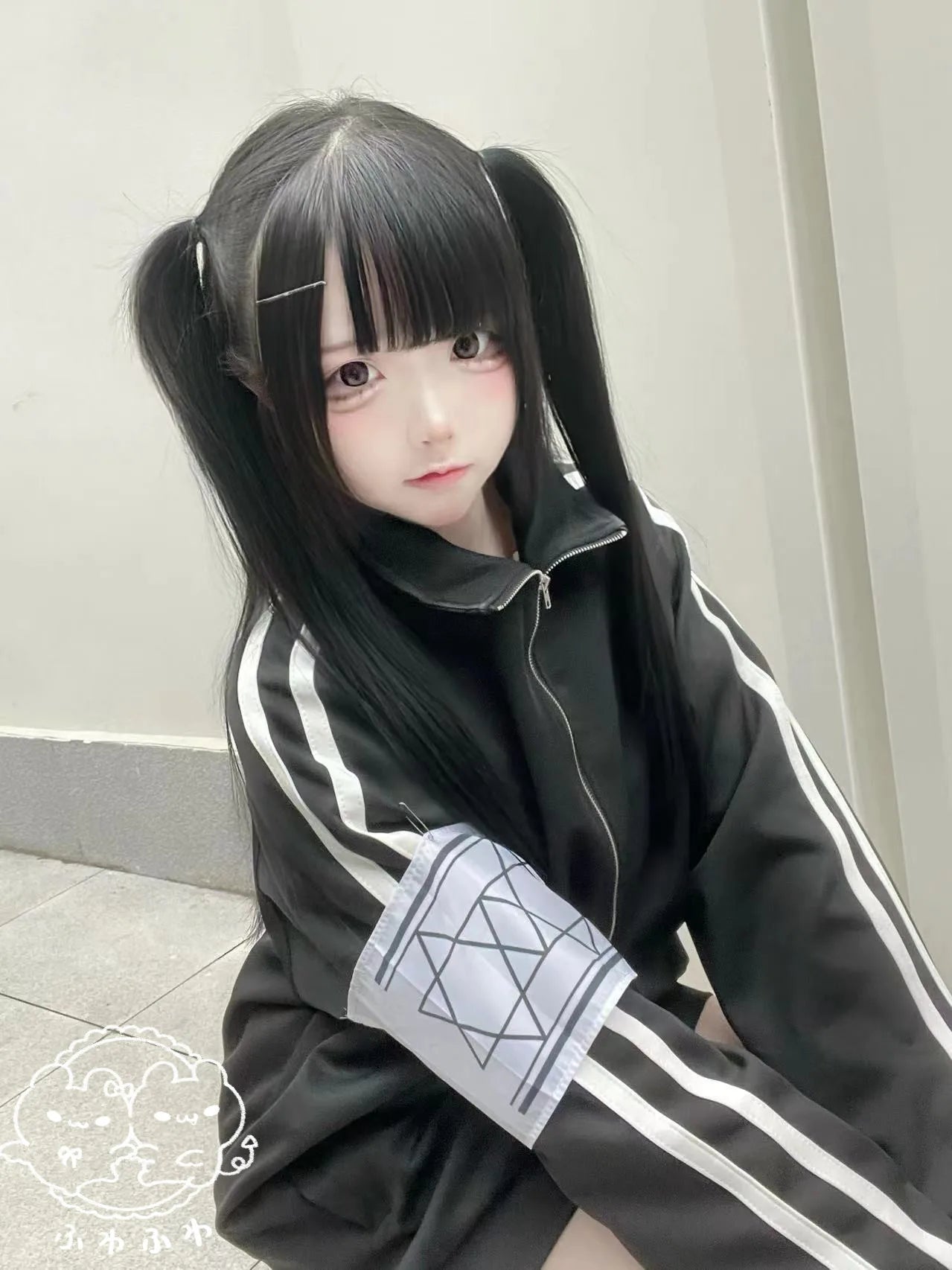 Japanese Students Daily Leisure Loose Sports Jacket Trousers Women's Subculture Y2k Black and White Sweet Spring Sweet Suit