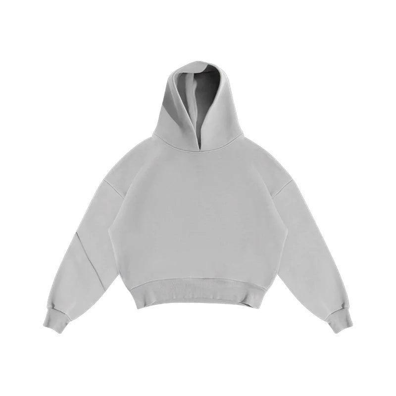 Fashion New Loose Hoodies Sweatshirt Wide Leg Sweatpants Men's Casual Solid Hooded Pullover Straight Pants 2 Piece Set Tracksuit