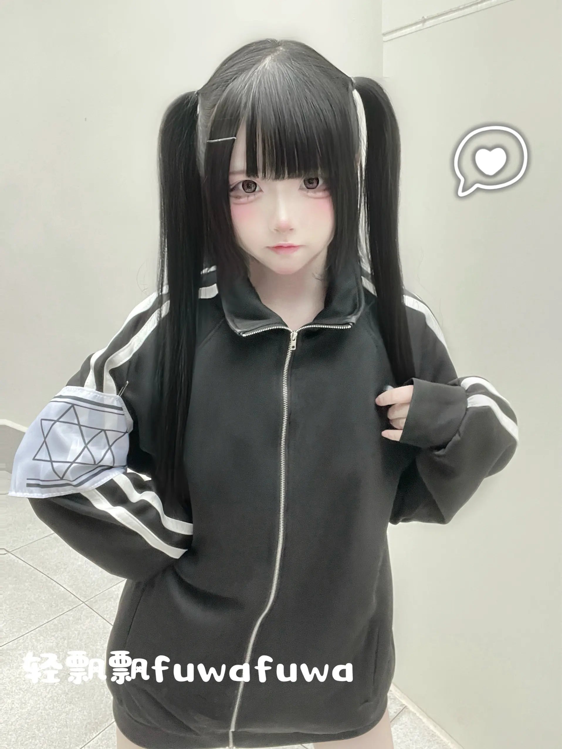 Japanese Students Daily Leisure Loose Sports Jacket Trousers Women's Subculture Y2k Black and White Sweet Spring Sweet Suit