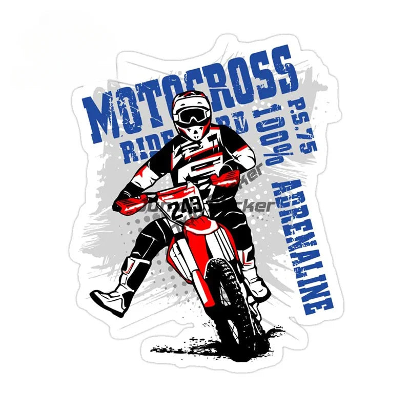 Motocross Vinyl Wall Decal Motorcycle Autobike Wall Art Home Decals Living Room Decoration Dirt Bike Sport