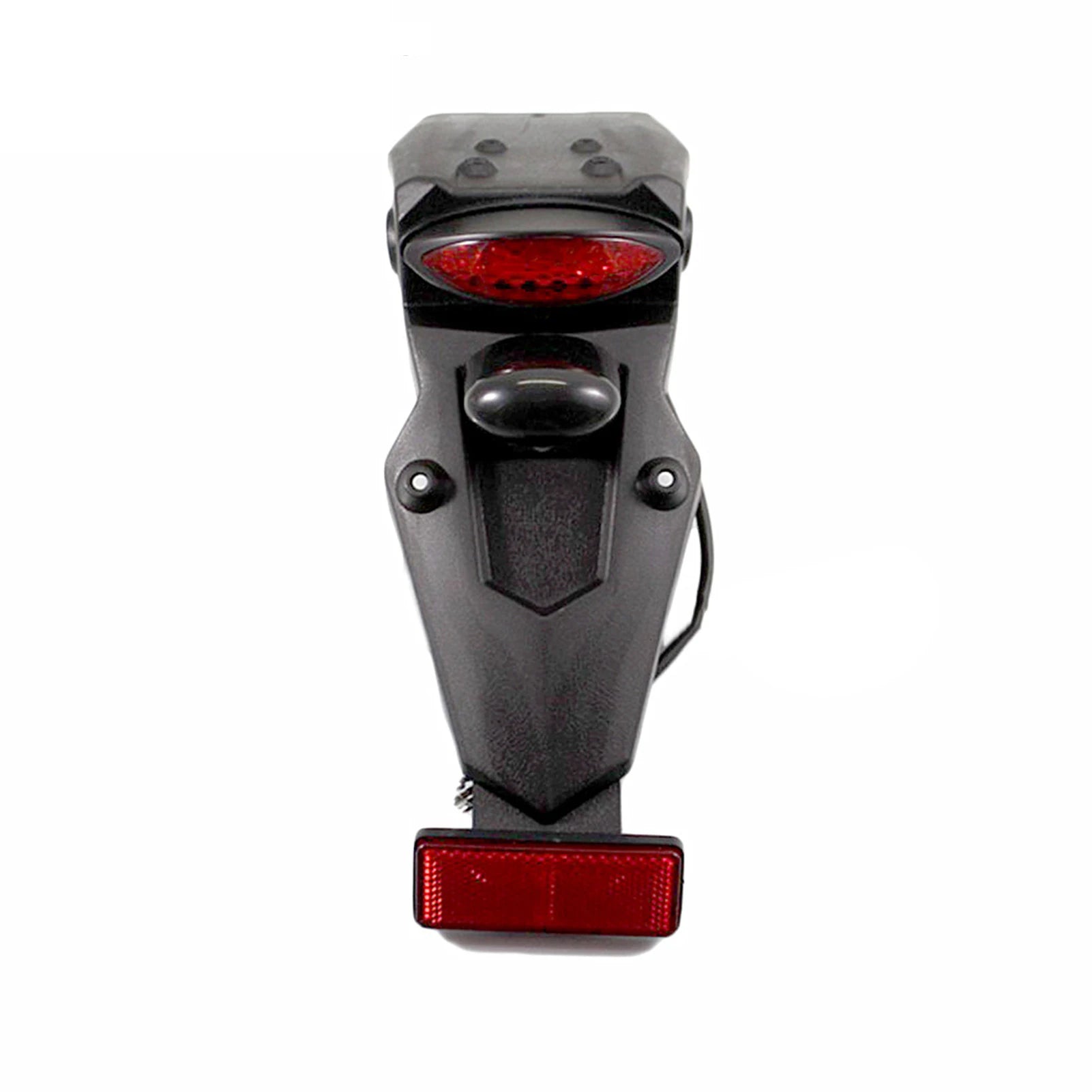 Motorcycle Fender Tail Light 12V 3W Red LED Brake Stop Lamp License Plate Light ABS Black and Red for Off-Road Dirt Bike, 1