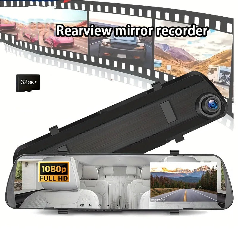 Dual-Len Dash Cam for Cars ultra-thin 4.3Inch Rearview Mirror DVR Car 1080P Video Recorder Front Rear View Camera car recording