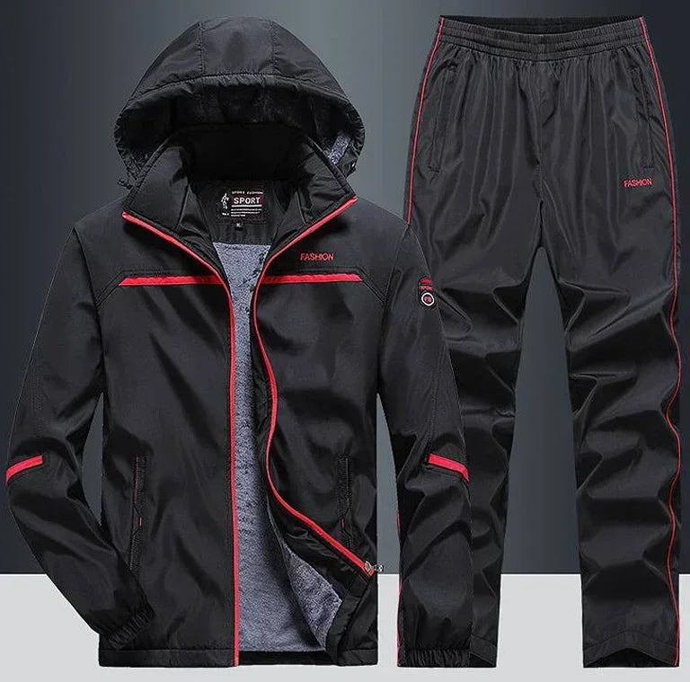 New Warm Sport Suit Men`s Sets Sweatshirts Hoodies +Sweatpants Winter Fleece Tracksuit Windproof Gym Jogging Sportswear Clothing