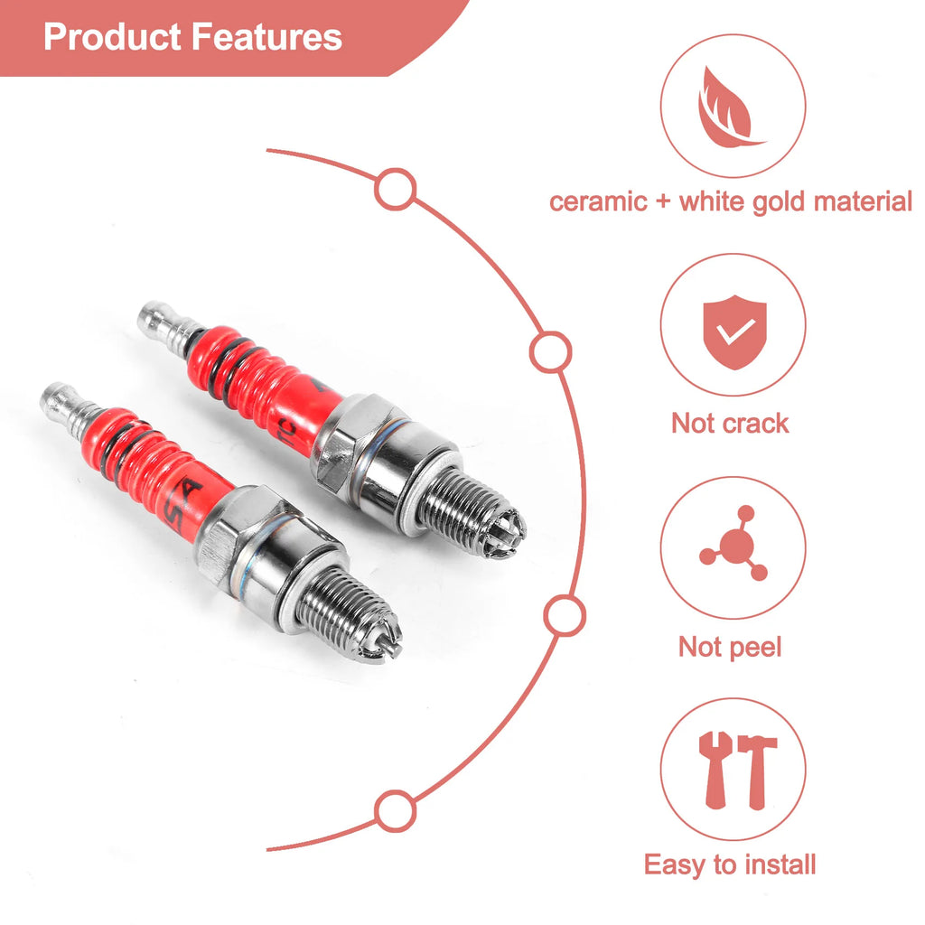 Pack Of 2 Racing 3 Electrode Spark Plug A7tc For 50Cc 110Cc 125Cc 150Cc Atv Scooter Dirt Bike Go Kart-L94A