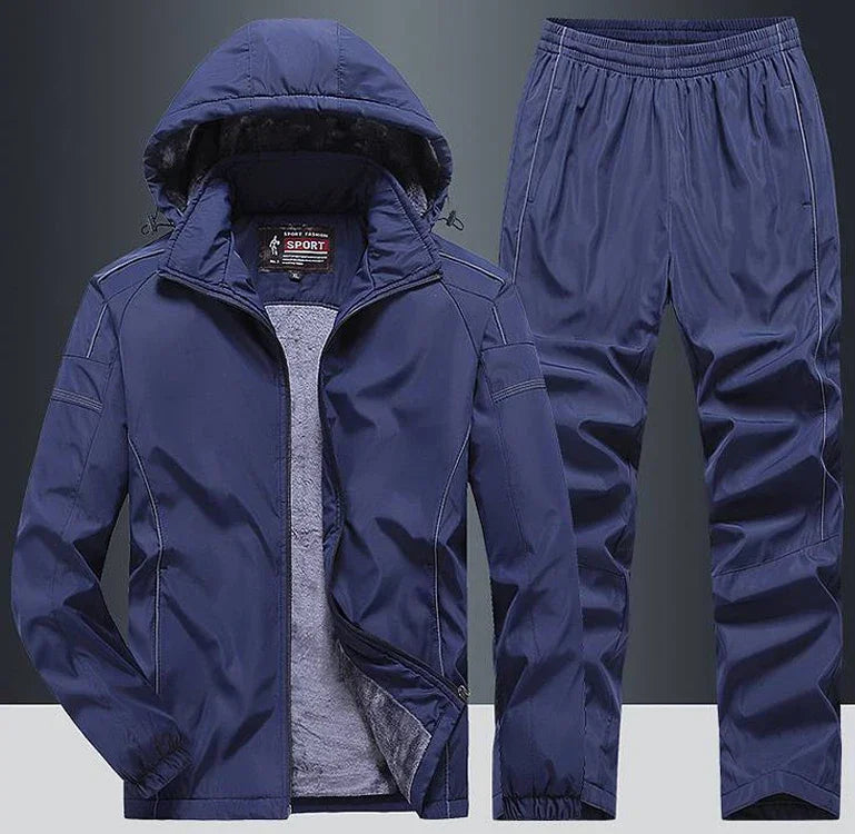 New Warm Sport Suit Men`s Sets Sweatshirts Hoodies +Sweatpants Winter Fleece Tracksuit Windproof Gym Jogging Sportswear Clothing