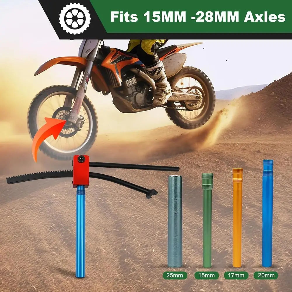 Dirt Bike Tire Changing Tools fit for Enduro, Motocross, Dirt Bikes 16" to 21" Wheels, with 15/17/20/25 mm Axle Shaft