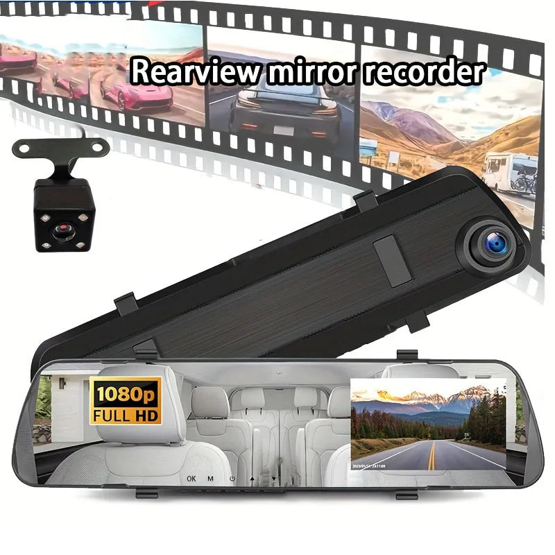 Dual-Len Dash Cam for Cars ultra-thin 4.3Inch Rearview Mirror DVR Car 1080P Video Recorder Front Rear View Camera car recording