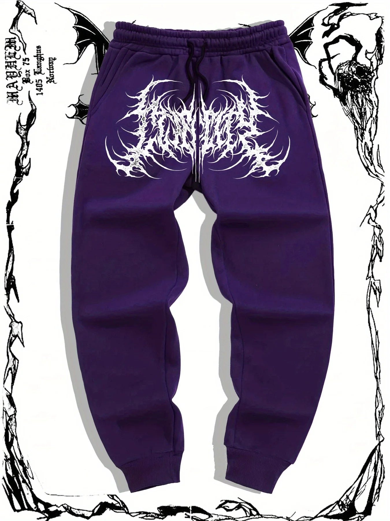 Fashionable and Casual Gothic Print Jogging Pants for Men's Fitness Gym Pants Tight Outdoor Sports Pants Jogging Pants S-3XL