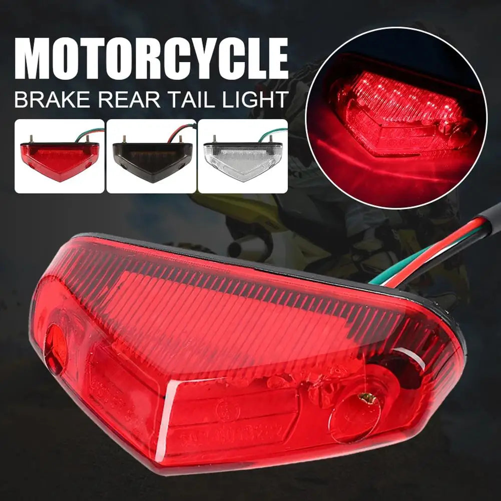Universal Dirt Bike LED Tail Light - 3-in-1 Brake Turn Signal Running Light, Motorcycle Rear Fender Lamp for Off-Road MX Enduro