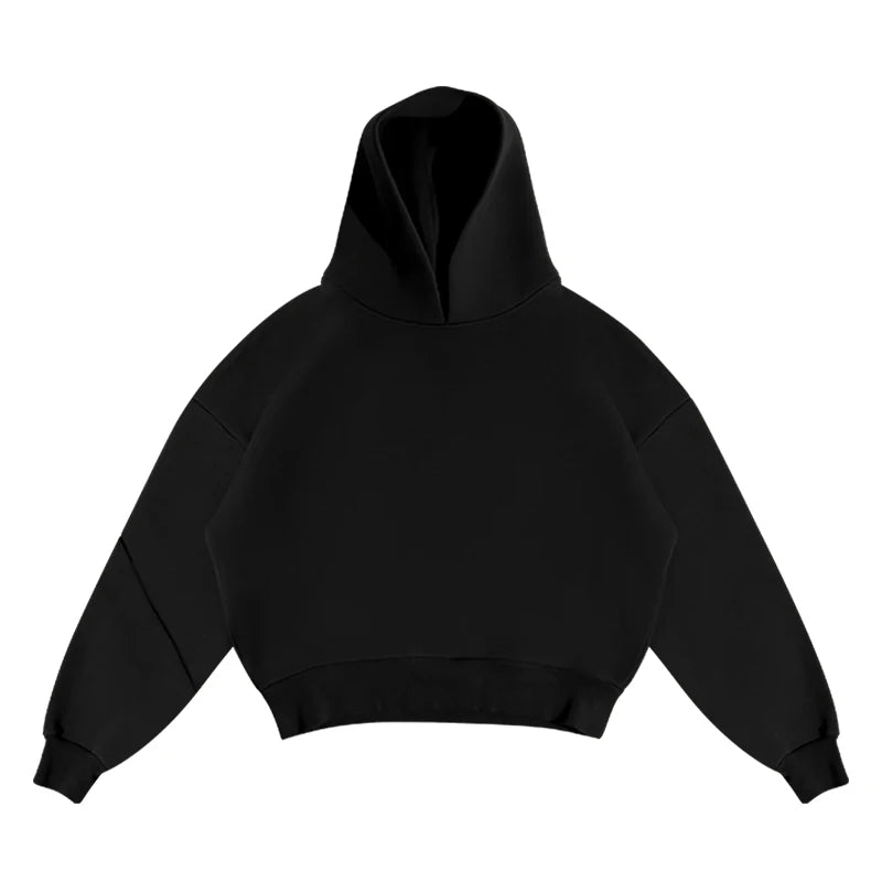 Fashion New Loose Hoodies Sweatshirt Wide Leg Sweatpants Men's Casual Solid Hooded Pullover Straight Pants 2 Piece Set Tracksuit