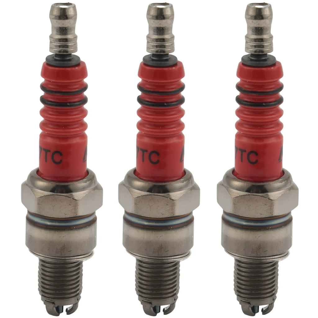 3Pcs A7TC, Triple Electrode For GY6 50 Cc 70Cc 90 Cc 110Cc 125 Cc 150Cc ATV Dirt Bikes Scooters & Kazuma Roketa Sunl Taotao Baja