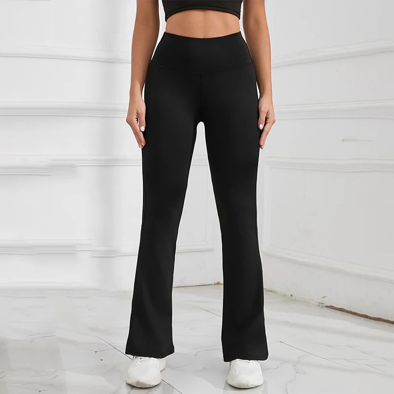 Women High Waist Flared Yoga leggings Black Bootcut Workout Leggings Stretchy breathable Casual Trousers for Gym Yoga Daily Wear