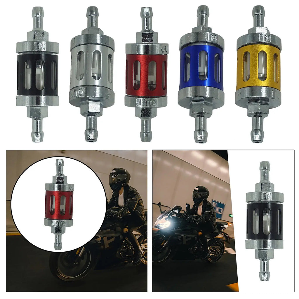 Universal Motorcycle Petrol Oil Fuel Filter Good Filtering Effect Reusable for ATV Dirt Pit Off Road Bike Motocross CNC Aluminum