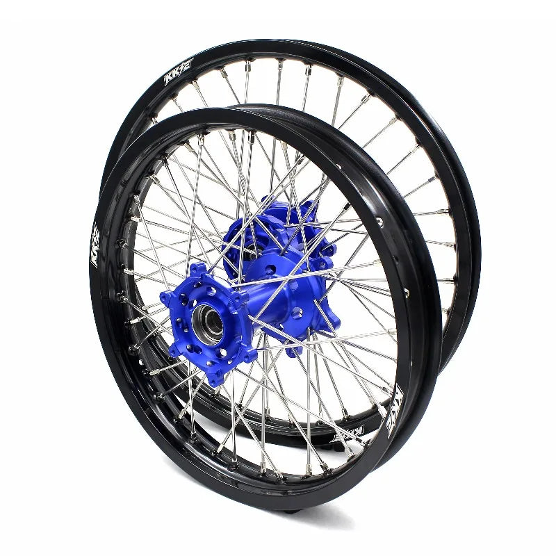 【2025】 Off Road Dirt Bike Motorcycle Enduro Wheels Rims Set Fit for YAMAHA WR250R 2007-2022 Blue Hub Black Rim