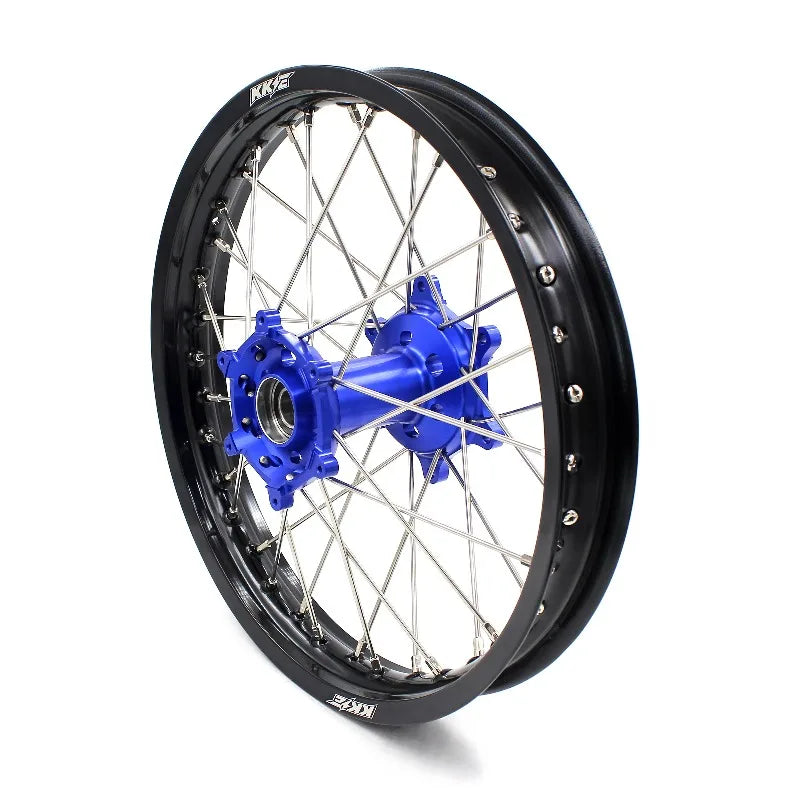 【2025】 Off Road Dirt Bike Motorcycle Enduro Wheels Rims Set Fit for YAMAHA WR250R 2007-2022 Blue Hub Black Rim