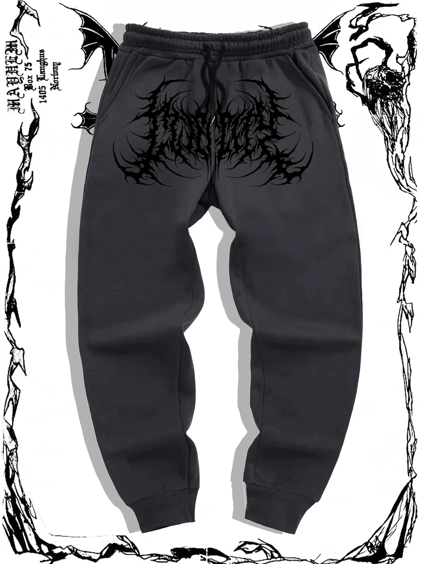 Fashionable and Casual Gothic Print Jogging Pants for Men's Fitness Gym Pants Tight Outdoor Sports Pants Jogging Pants S-3XL