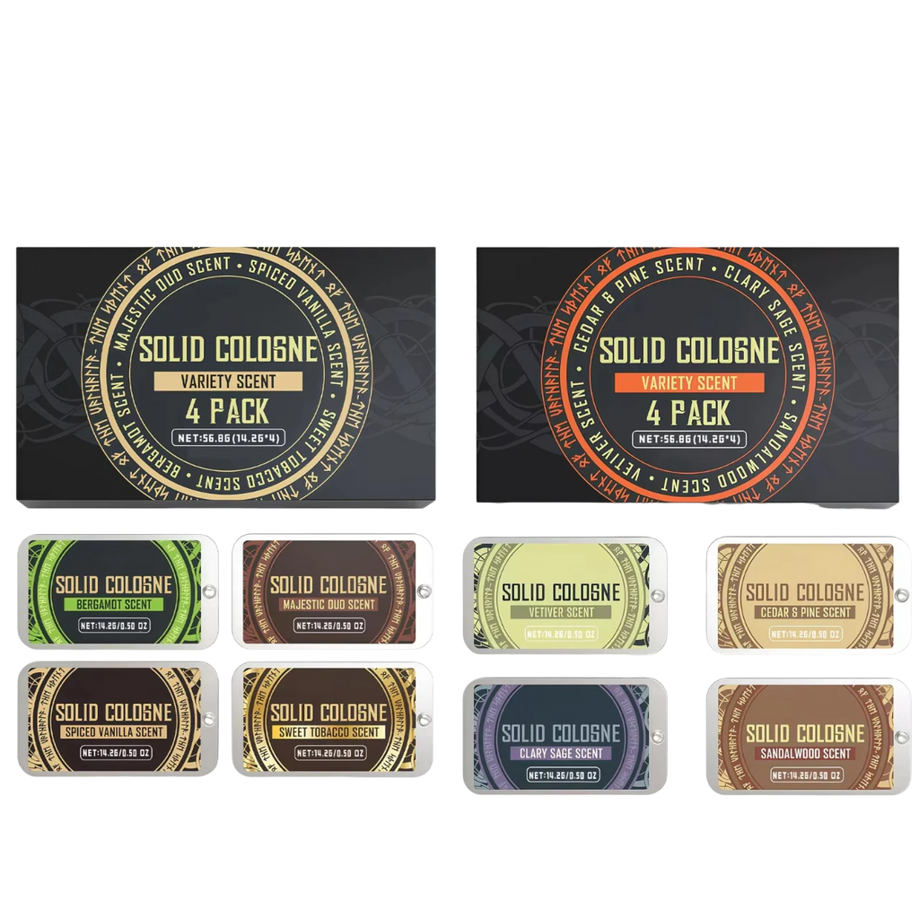 4In1 Pheromone Solid Cologne Woody Scent Set Lasting Natural Fragrance Release Charming Confidence Pocket Deodorant Solid Balm