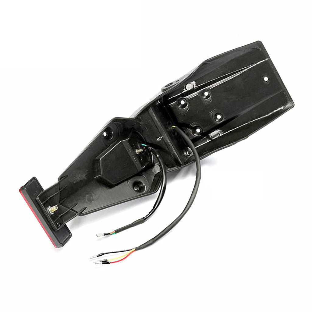 Motorcycle Fender Tail Light 12V 3W Red LED Brake Stop Lamp License Plate Light ABS Black and Red for Off-Road Dirt Bike, 1