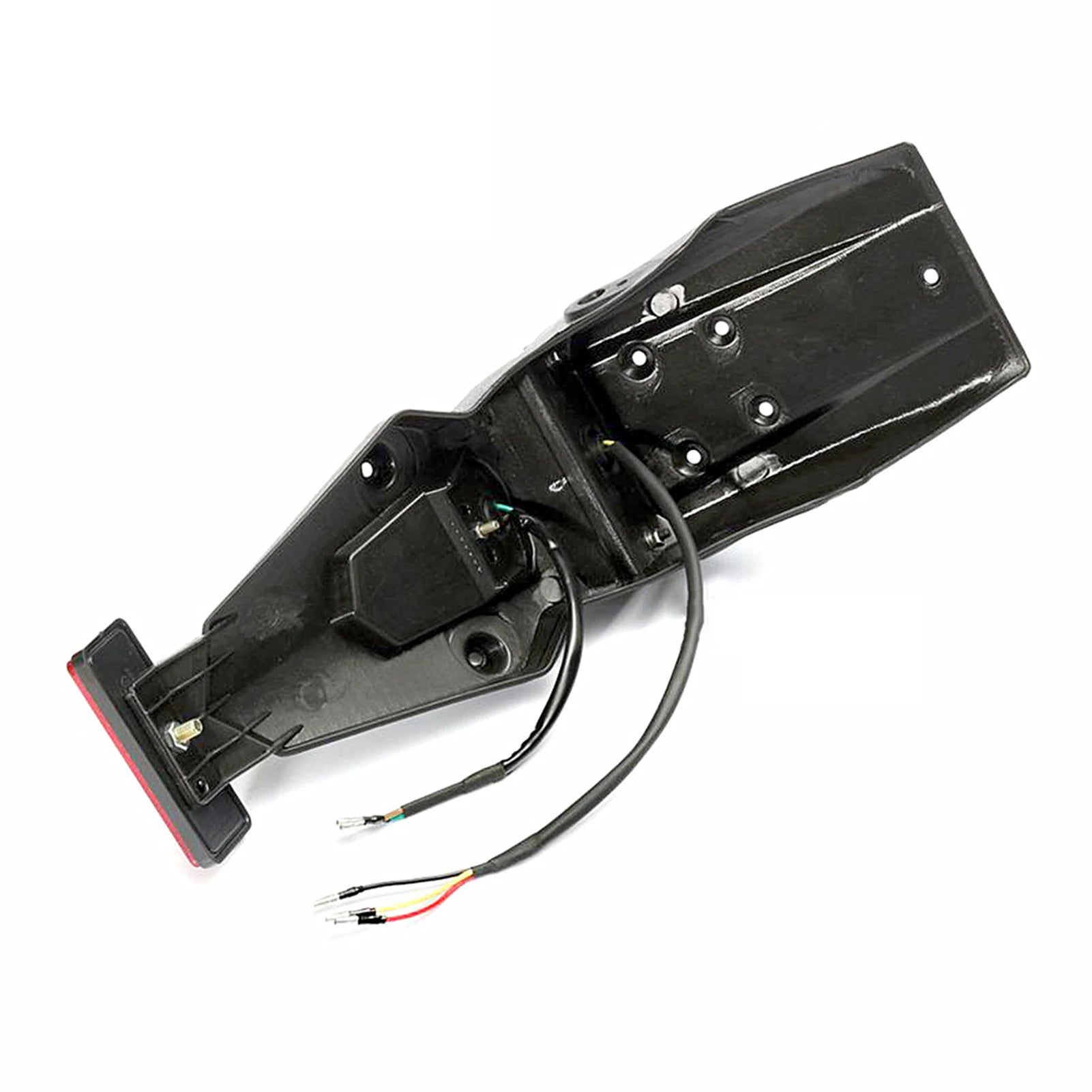 Motorcycle Fender Tail Light 12V 3W Red LED Brake Stop Lamp License Plate Light ABS Black and Red for Off-Road Dirt Bike, 1