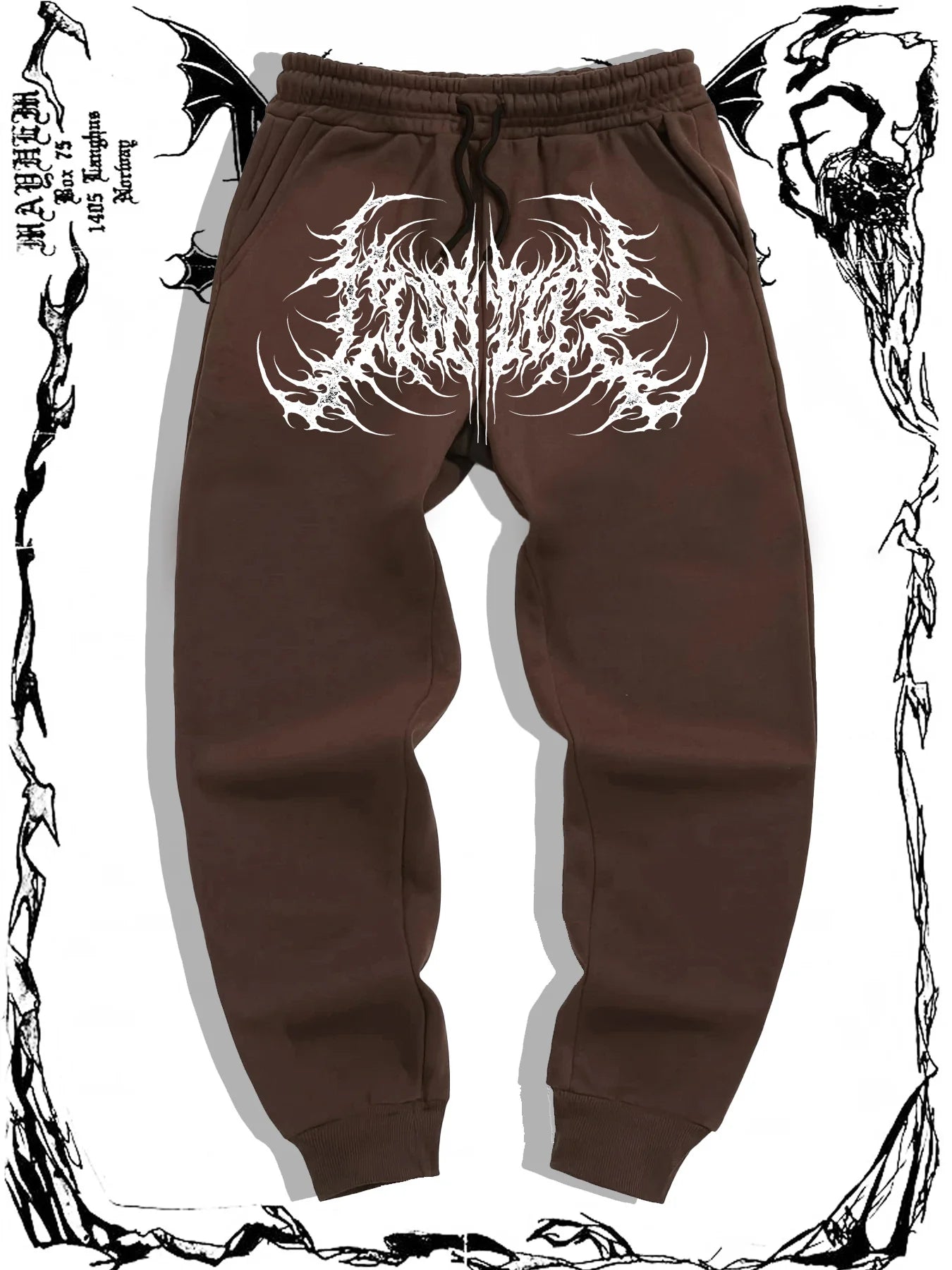 Fashionable and Casual Gothic Print Jogging Pants for Men's Fitness Gym Pants Tight Outdoor Sports Pants Jogging Pants S-3XL