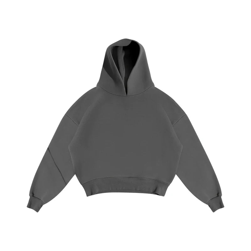 Fashion New Loose Hoodies Sweatshirt Wide Leg Sweatpants Men's Casual Solid Hooded Pullover Straight Pants 2 Piece Set Tracksuit