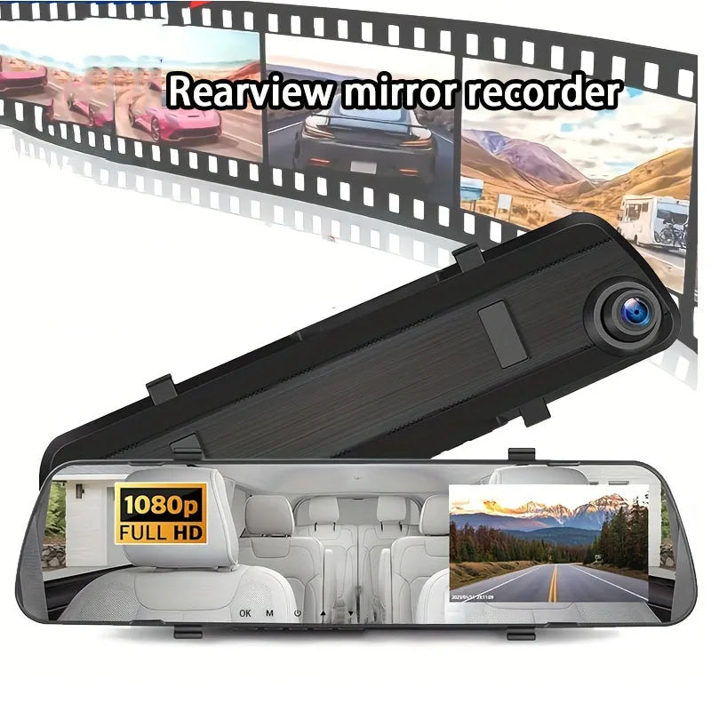 Dual-Len Dash Cam for Cars ultra-thin 4.3Inch Rearview Mirror DVR Car 1080P Video Recorder Front Rear View Camera car recording