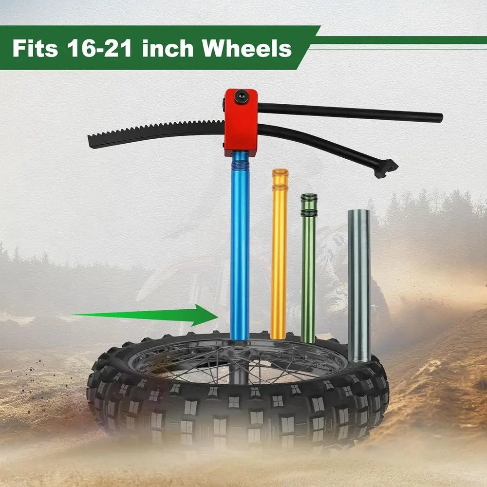 Dirt Bike Tire Changing Tools fit for Enduro, Motocross, Dirt Bikes 16" to 21" Wheels, with 15/17/20/25 mm Axle Shaft