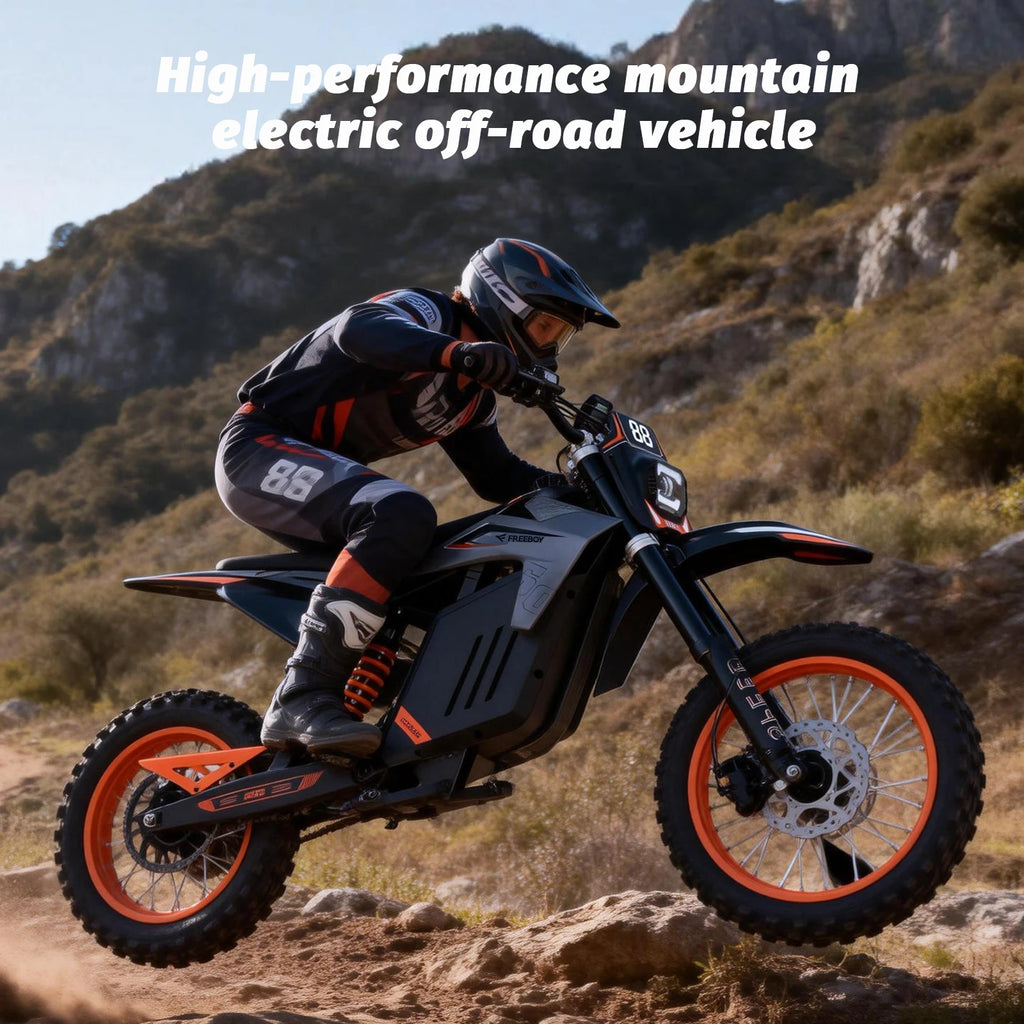 FREEBOY Y88 Electric Dirt Bike Teens Adults, 3000W Electric Bike, 34mph, 48V 30Ah Battery, Off Road Electric Motorcycle