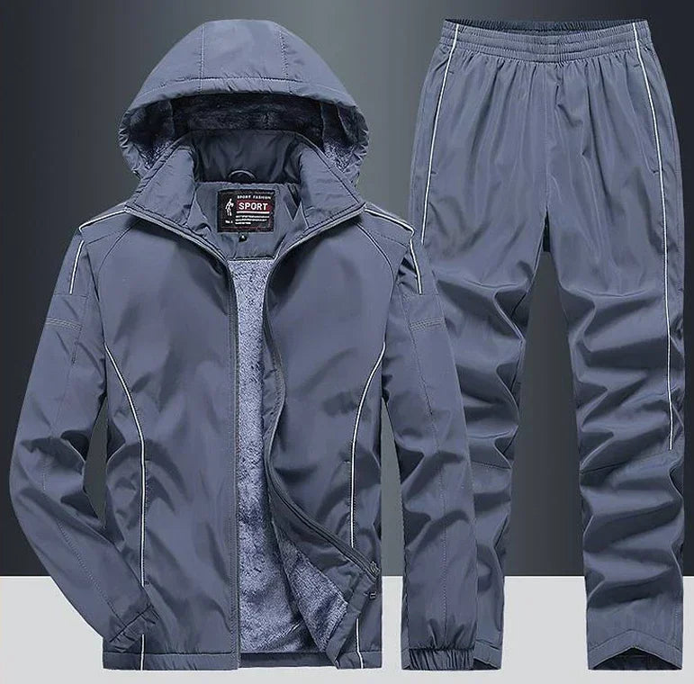 New Warm Sport Suit Men`s Sets Sweatshirts Hoodies +Sweatpants Winter Fleece Tracksuit Windproof Gym Jogging Sportswear Clothing