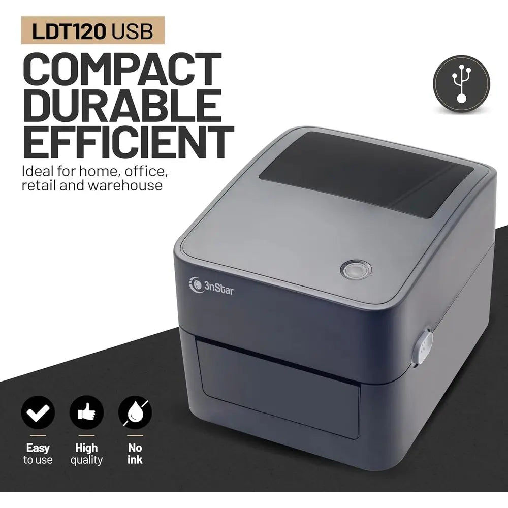 Compact 4x6 Thermal Shipping Label Printer with USB for Home and Business Use