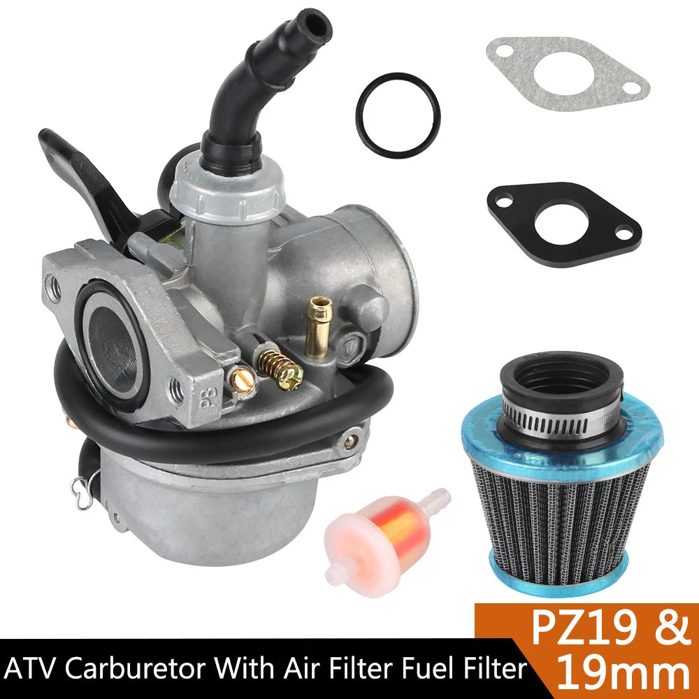 With 35mm Air Filter Fuel Filter For 50cc 70cc 80cc 90cc 110cc 125cc ATV Dirt Pit Bike 19mm Carb PZ19 Carburetor