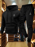 Men's Casual Two-Piece Suit Long Sleeve Hoodie Sweatshirt and Long Pants with Pockets Autumn Winter Regular Fit Outdoor Wear