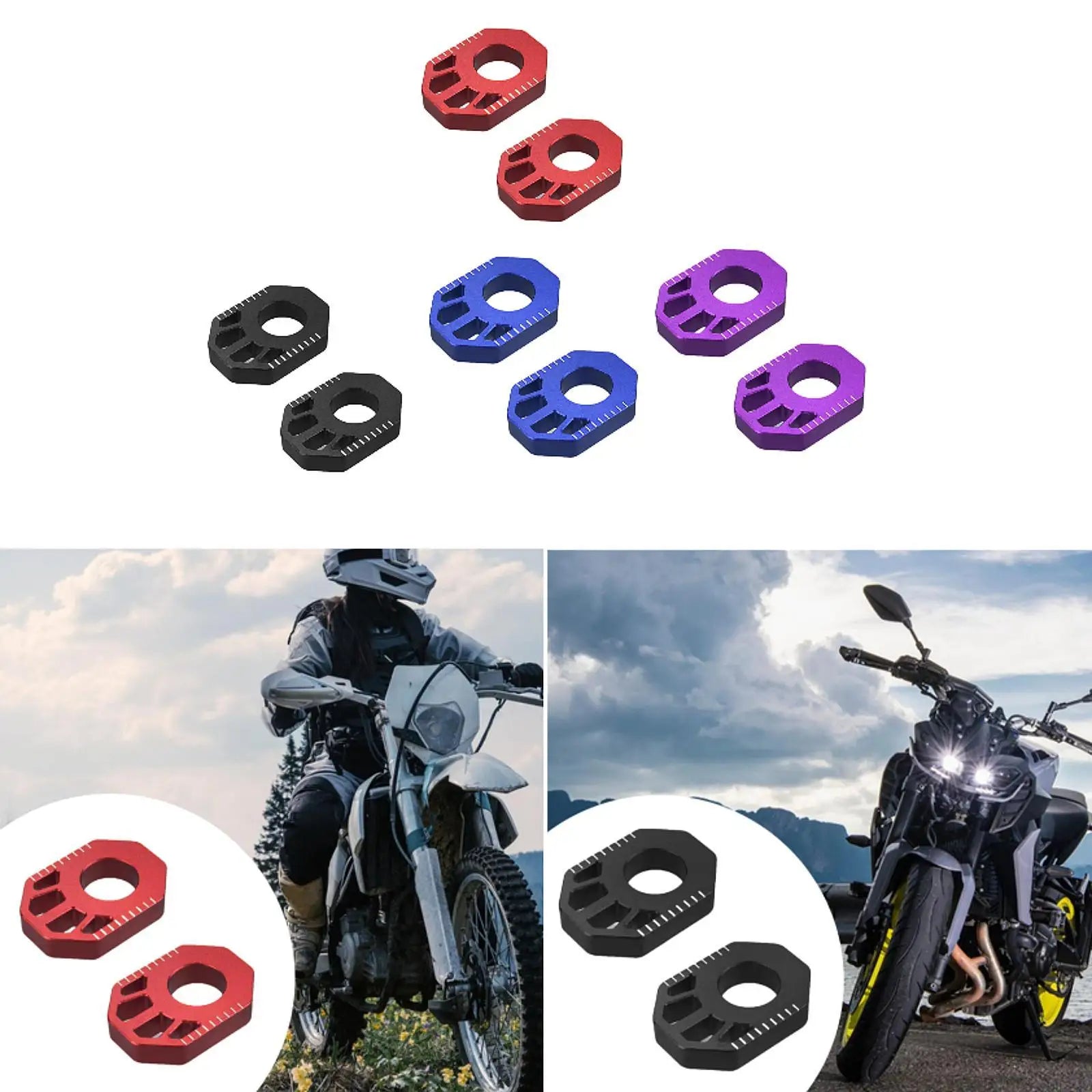 2Pcs Dirt Bike Rear Axle Blocks Modification Accessories CNC Aluminum Alloy for Honda Crf250L Crf300L Off Road Motorcycle