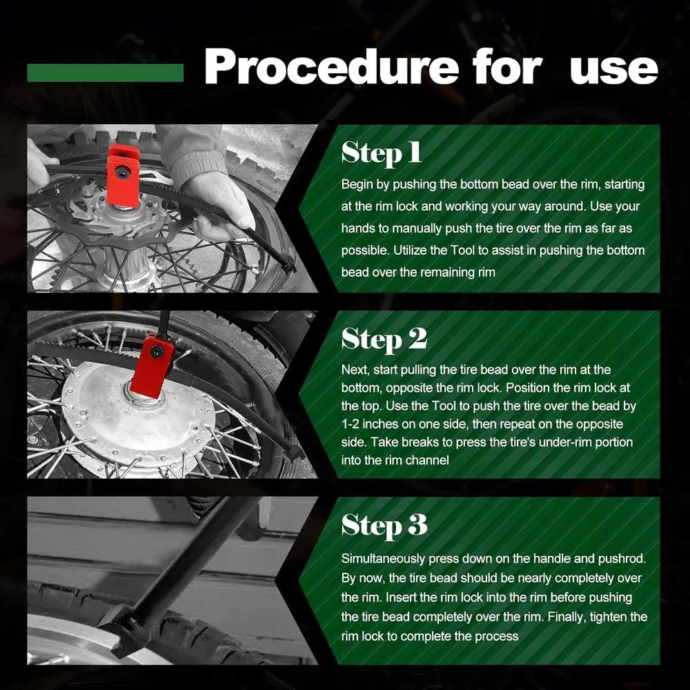 Dirt Bike Tire Changing Tools fit for Enduro, Motocross, Dirt Bikes 16" to 21" Wheels, with 15/17/20/25 mm Axle Shaft