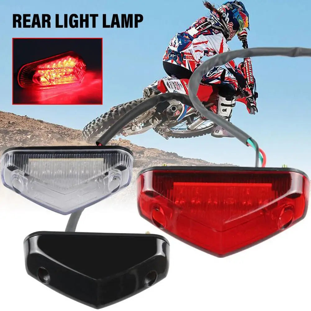 Universal Dirt Bike LED Tail Light - 3-in-1 Brake Turn Signal Running Light, Motorcycle Rear Fender Lamp for Off-Road MX Enduro
