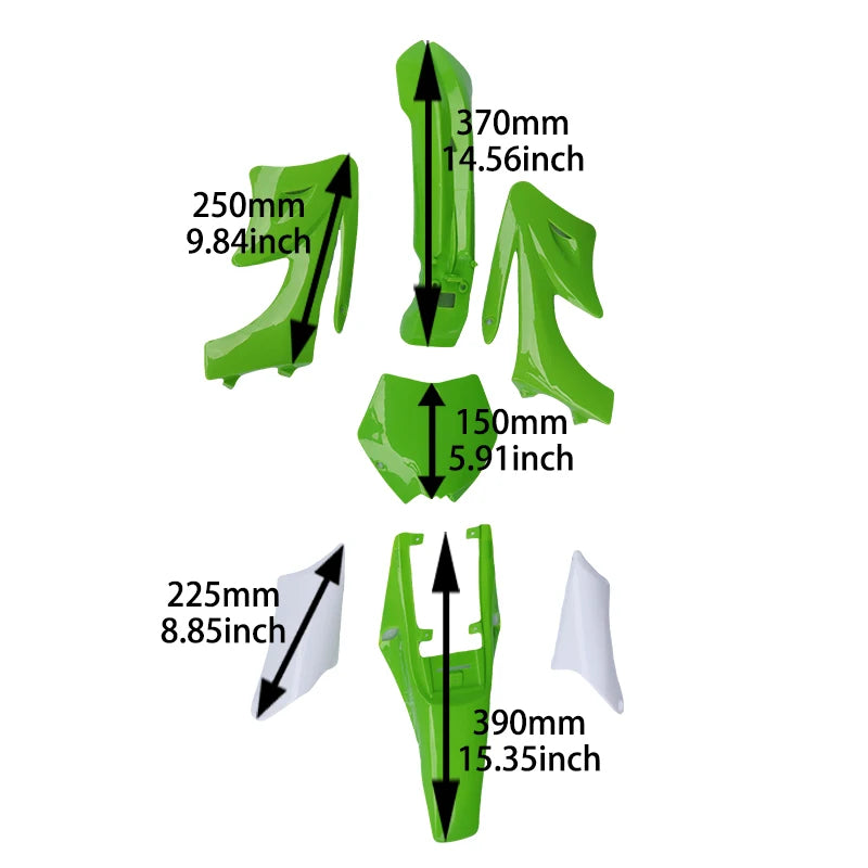 LINGQI RACING Motorcycle Plastic Cover Fairing Kits Mudguard Fenders For Small Apollo Mini Pit Dirt Bike Off Road Spare Parts